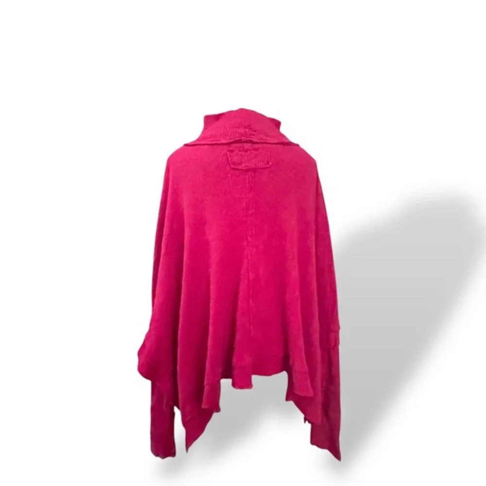 We The Free People Pink Funnel Neck Hi Low‎ Hem Knit Boho Casual Sweater Medium